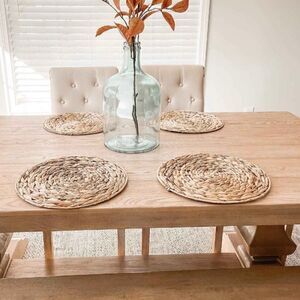 Pair (2) of water hyacinth straw natural material placemats chargers wall decor